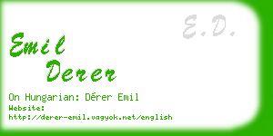 emil derer business card